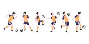 Dinamik Düz Futbolcu İllüstrasyonu