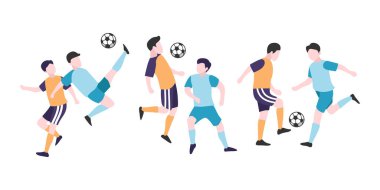 Dinamik Düz Futbolcu İllüstrasyonu