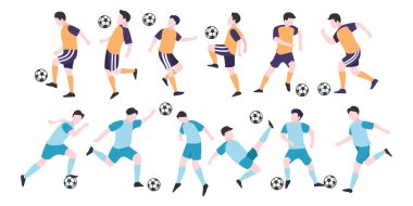 Biçimli Düz Futbol Sporcusu Grafiksel