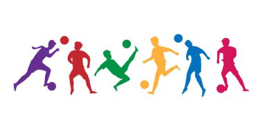 Renkli Futbolcu Siluet Sanatı