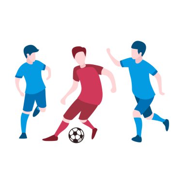 Çeşitli Eylem Pozisyonlarında Futbolcular