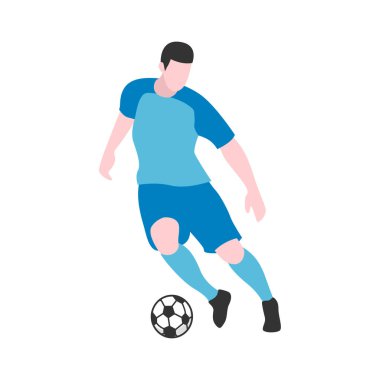 Futbolcunun Düz Tasarım İllüstrasyonu