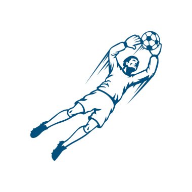 Futbol Golünü Savunan Kalecinin Vektör İllüstrasyonu