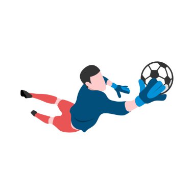 Futbol Teması için Düz Tasarım Kaleci İllüstrasyonu