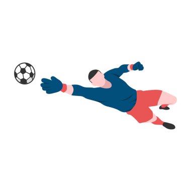 Futbol Teması için Düz Tasarım Kaleci İllüstrasyonu