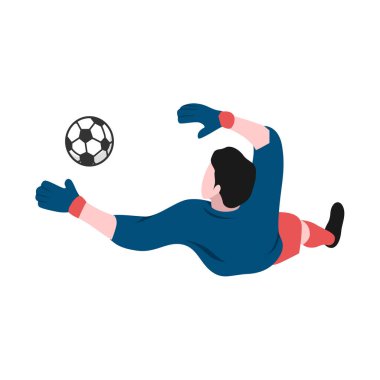 Futbol Teması için Düz Tasarım Kaleci İllüstrasyonu