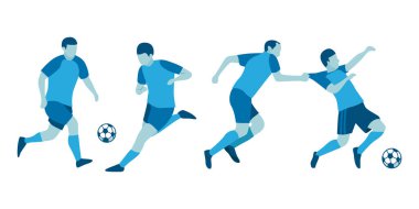 Futbol oynayan çocukların Düz Tasarım Konsepti