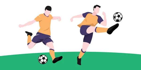 stock vector Soccer Players in Various Action Poses