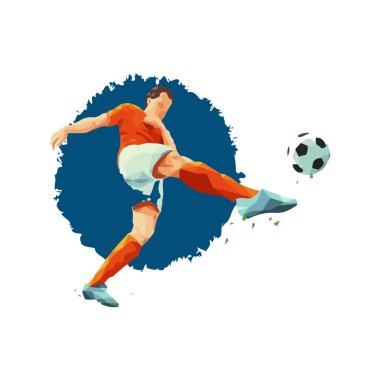 Hareketli Futbolcunun Dinamik Vektör İllüstrasyonu