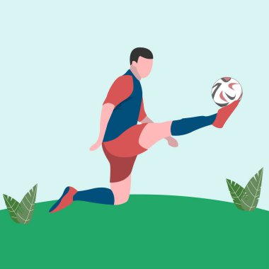 Futbol İllüstrasyonu için Modern Düz Tasarım