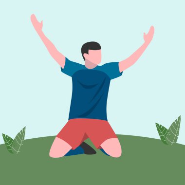 Futbol İllüstrasyonu için Modern Düz Tasarım