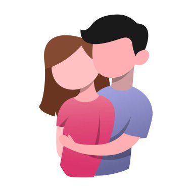 Sevgi dolu bir çiftin Düz Tasarım İllüstrasyonu