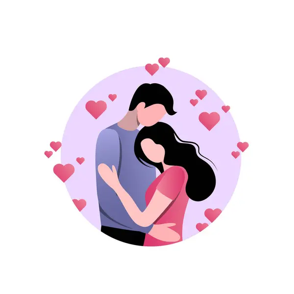 stock vector Romantic Valentine Couple Flat Design