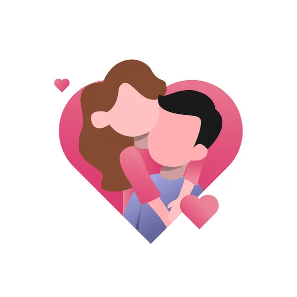 stock vector Valentine Couple in Flat Design