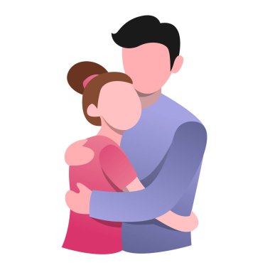 Sevgi dolu bir çiftin Düz Tasarım İllüstrasyonu