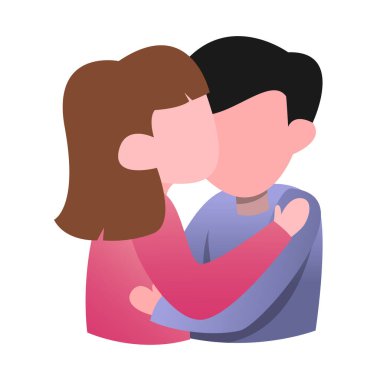 Romantik Çift Sevgi ve Sevgiyi Kucaklıyor