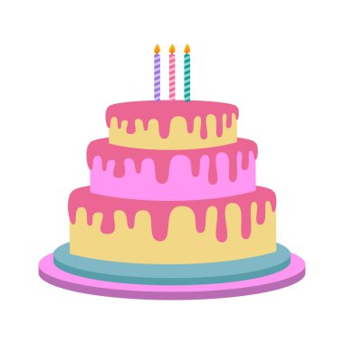 Festivalsel Dekorasyonlu Renkli Doğum Günü Pastası