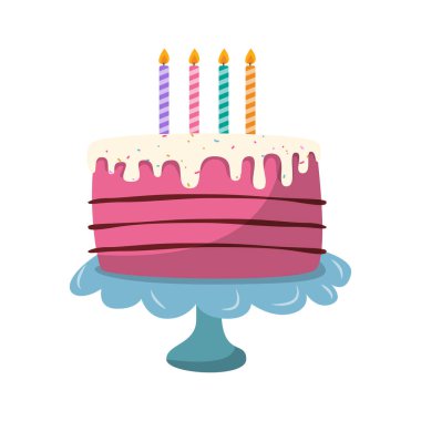 Festivalsel Dekorasyonlu Renkli Doğum Günü Pastası