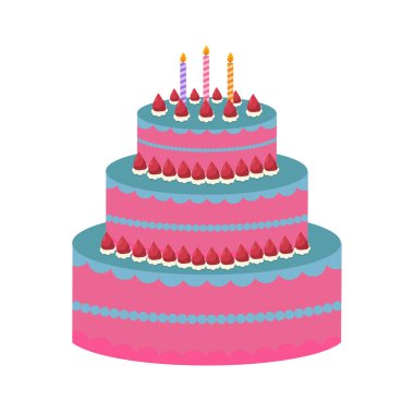 Festivalsel Dekorasyonlu Renkli Doğum Günü Pastası