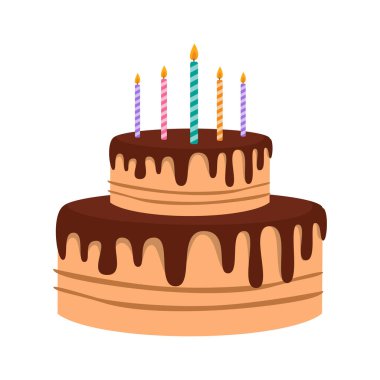 Zarif Tepeli Çikolatalı Doğum Günü Pastası