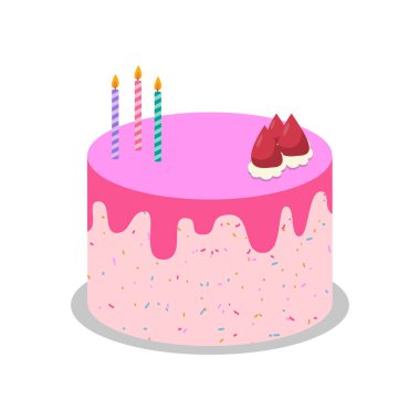 Festivalsel Dekorasyonlu Renkli Doğum Günü Pastası