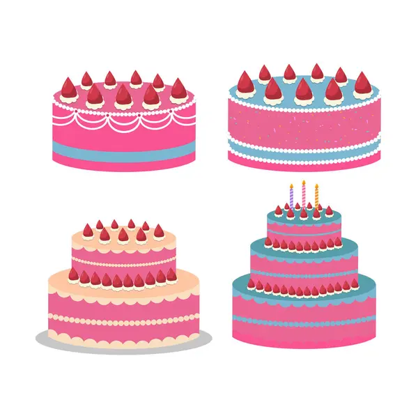 stock vector Assorted Delicious Birthday Cakes for Special Celebrations