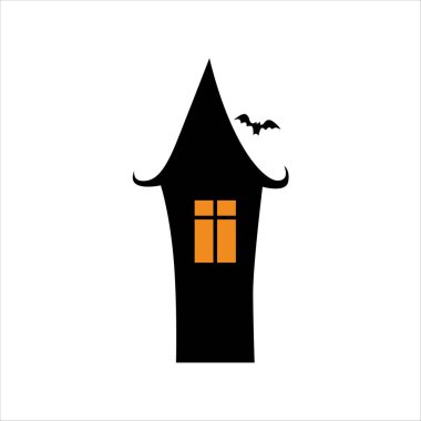 Simple Haunted House Design for Halloween Night clipart