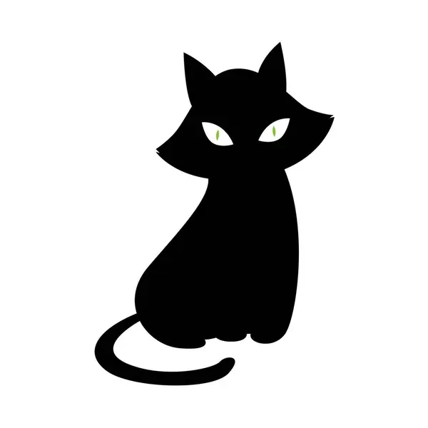 Stock vector Sleek Black Cat Prowling in Shadows