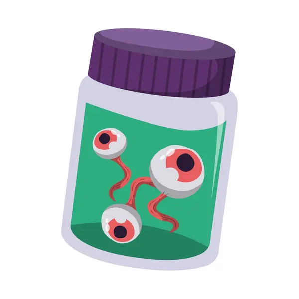 Stock vector Preserved Eyeball in Jar Scientific Display