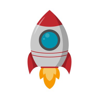 Modern Tasarım için Roket Vektör İllüstrasyonu