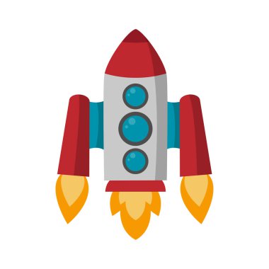 Modern Tasarım için Roket Vektör İllüstrasyonu