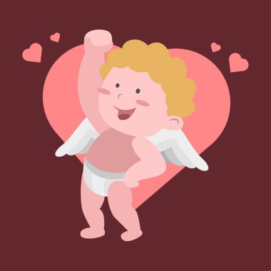 Romantic Cupid Vector for Valentines clipart