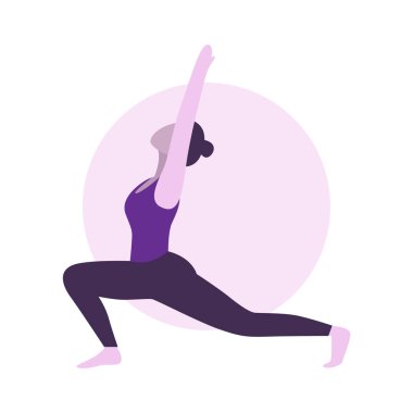 Düz Tasarım: Yoga Çalışan Kadın Çizimi