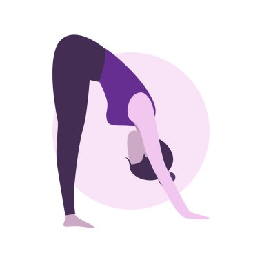 Düz Tasarım: Yoga Çalışan Kadın Çizimi
