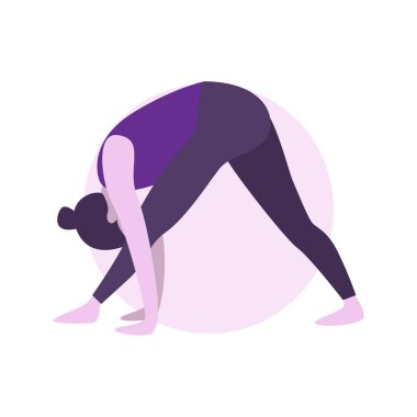 Düz Tasarım: Yoga Çalışan Kadın Çizimi