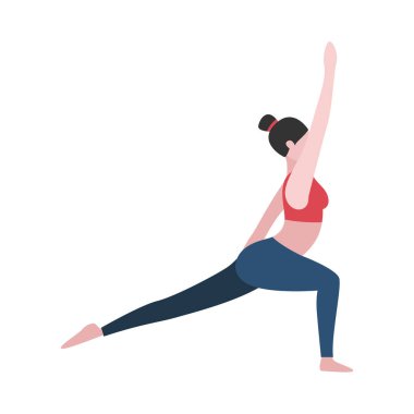 Aktif Kadın Fitness Düz Tasarımı Yapıyor