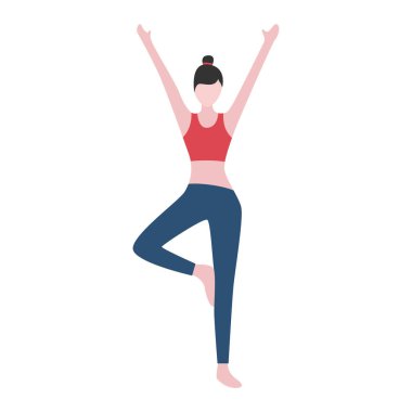 Aktif Kadın Fitness Düz Tasarımı Yapıyor