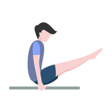 Jimnastik Egzersiz Düz Tasarım İllüstrasyonu