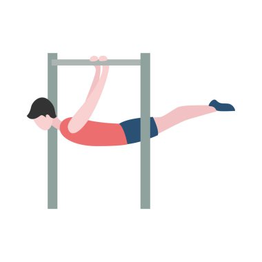 Jimnastik Egzersiz Düz Tasarım İllüstrasyonu