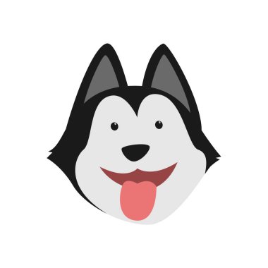 Çekici Çizgi Köpek Başı Vektör İllüstrasyonu