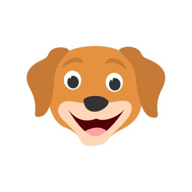 Çekici Çizgi Köpek Başı Vektör İllüstrasyonu
