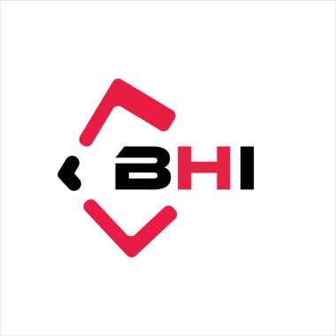 BHI yaratıcı minimalist harf logosu. BHI eşsiz vektör baş harfleri alfabe harfi logo tasarımı
