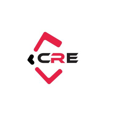 CRE yaratıcı minimalist harf logosu. CRE benzersiz vektör baş harfleri alfabe harfi logo tasarımı