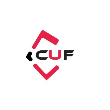 Yaratıcı minimalist harf logosu. CUF benzersiz vektör baş harfleri harf logosu tasarımı