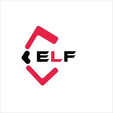 ELF 'in yaratıcı minimalist harf logosu. ELF eşsiz vektör baş harfleri alfabe harf logosu tasarımı