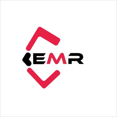 EMR yaratıcı minimalist harf logosu. EMR benzersiz vektör baş harfleri alfabe harfi logo tasarımı