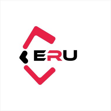 ERU yaratıcı minimalist harf logosu. ERU benzersiz vektör baş harfleri harf logosu tasarımı