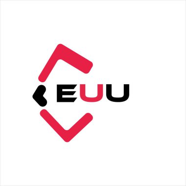 Avrupa Birliği 'nin yaratıcı minimalist harf logosu. EUU benzersiz vektör baş harfleri harf logosu tasarımı