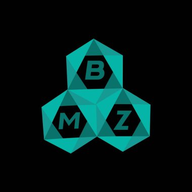 BMZ yaratıcı minimalist harf logosu. BMZ benzersiz vektör baş harfleri harf logosu tasarımı