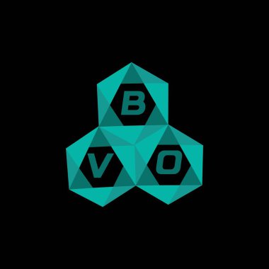 BVO yaratıcı minimalist harf logosu. BVO eşsiz vektör baş harfleri alfabe harfi logo tasarımı